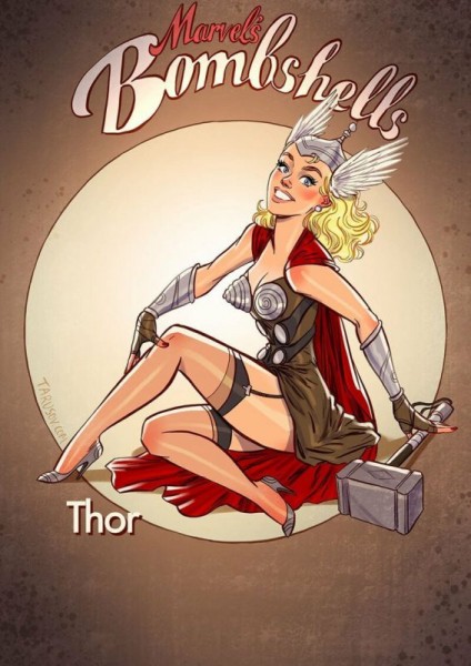 Русский пинап от Андрея Тарусова &mdash; такими героев вселенной Marvel вы еще не видели