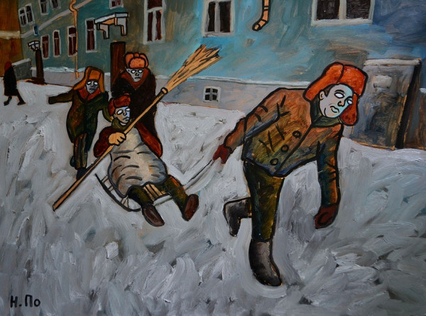Омский художник Никита Поздняков, красные йоги и необычная повседневность