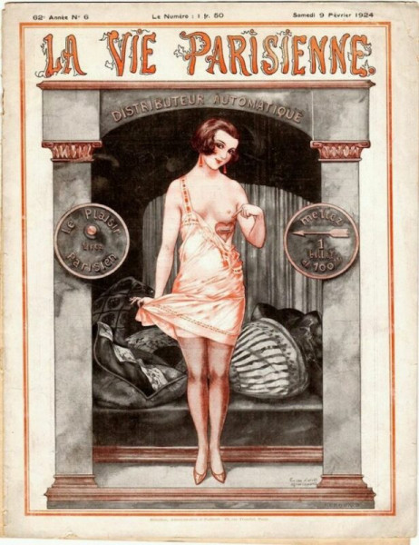Иллюстрации легендарного журнала La Vie Parisienne с налетом эротики в стиле ар-нуво