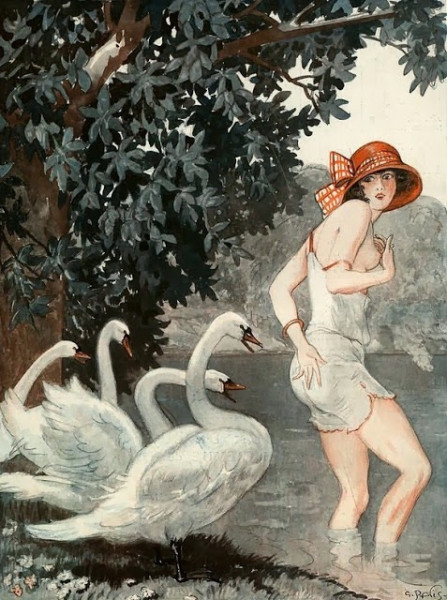 Иллюстрации легендарного журнала La Vie Parisienne с налетом эротики в стиле ар-нуво